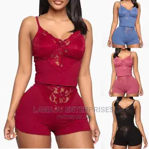 Sexy Lace Pajama Sets Vest Top Lingerie Shorts Sleepwear Set