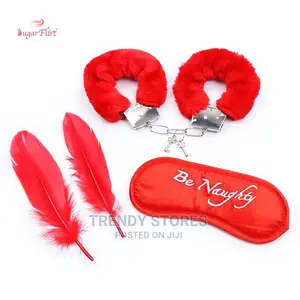 Sexy Lace Eye Mask With Kuffs and Feather
