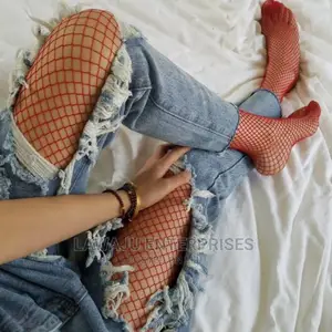Highwaist Fishnet Leggings (Red Black)