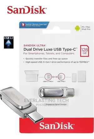 Sandisk Ultra Dual Drive Luxe USB Type-CTM Flash Drive 128GB