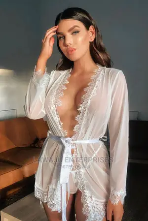 Short See Through Robe Plus Thong Lingerie Set