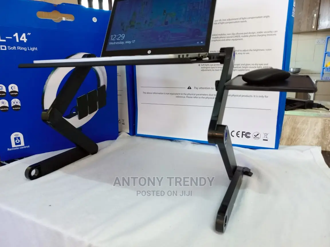 ERGONOMIC DESIGN Foldable Multifunctional Laptop Stand + Fan