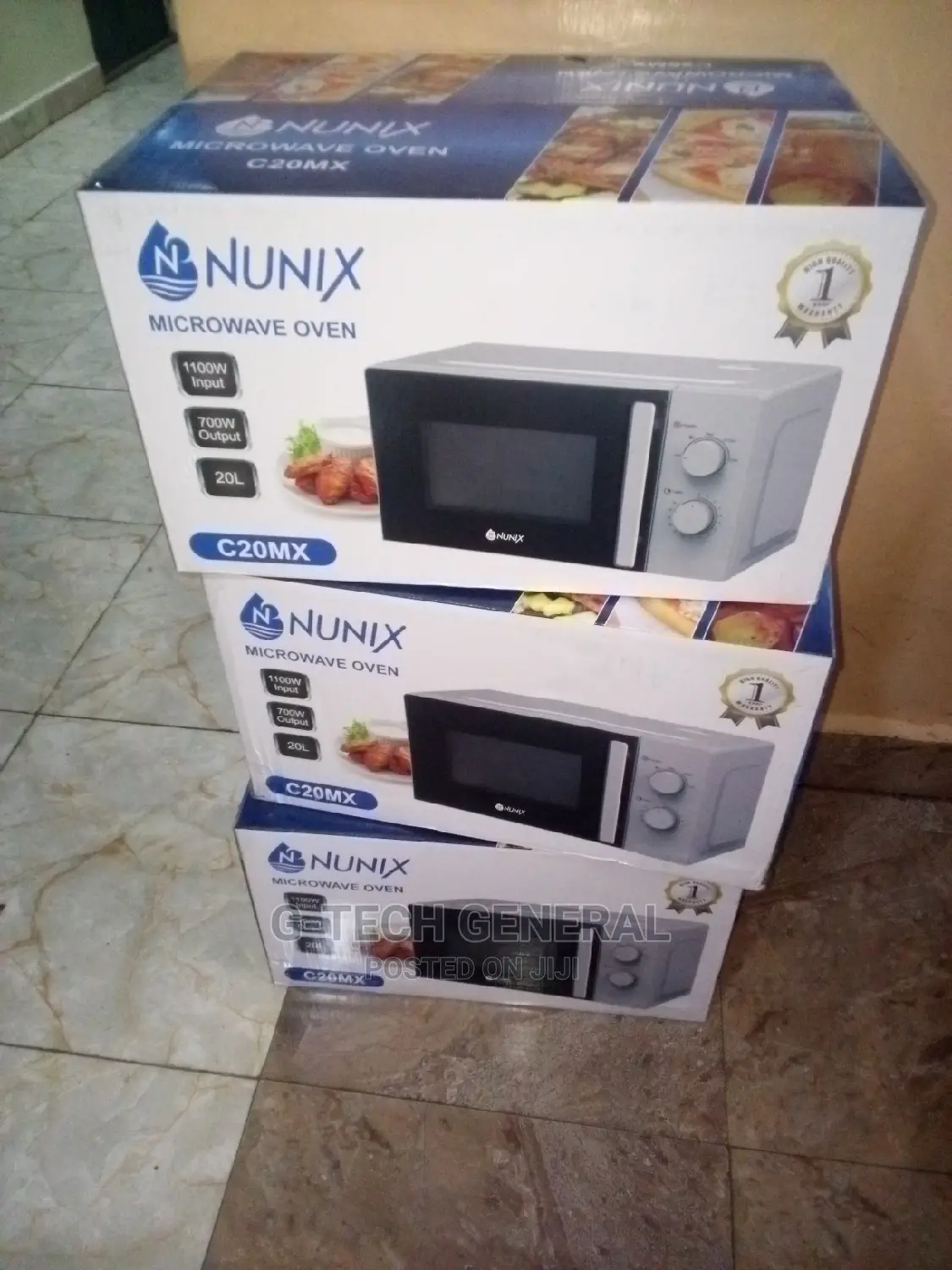 Nunix 20l Microwave Oven With Control Knob-Grey