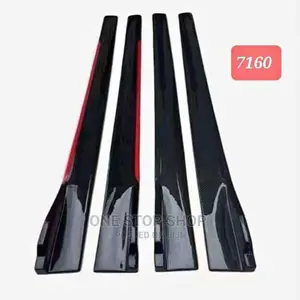 Universal Fit Side Skirt Body Kits(Black and Black_red)