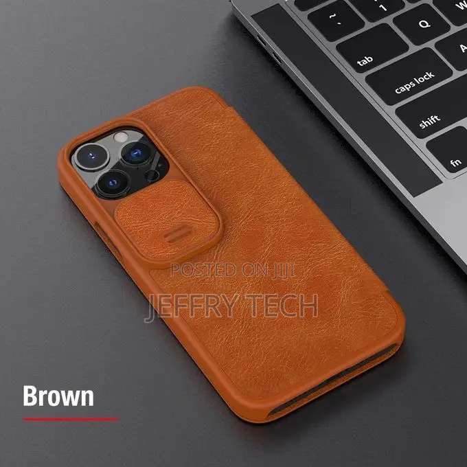 Nilkin Qin Pro Leather Case for iPhone 13 Pro Max - Brown