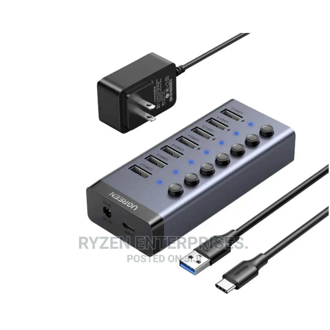 UGREEN 7-Port Powered USB 3.0 Hub US Power Adaptor