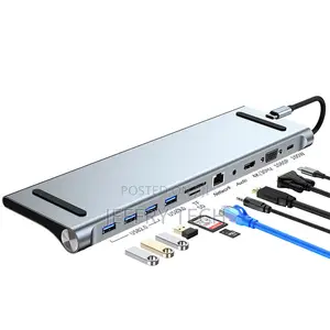 11-in-1 Type C Dock Hub USB C Laptop Docking Station Adapter