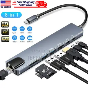 USB C Hub Ethernet Multiport Type C Adapter for Macbook Pro/
