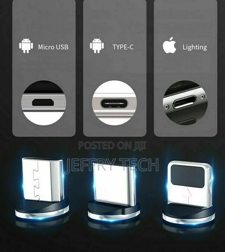 Type C iPhone Micro USB 3 in 1 Magnetic Cellular Charging Ca