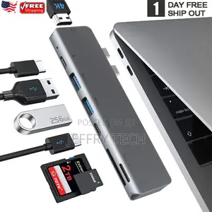 7-in-2 Multiport USB-C Hub Type C 3.0 HDMI Adapter for Ma