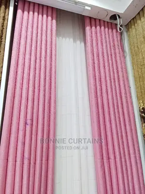 Pink Curtains With Plain White Sheers