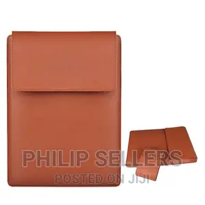 Leather Laptop Sleeve Case With Extended Mouse Pad