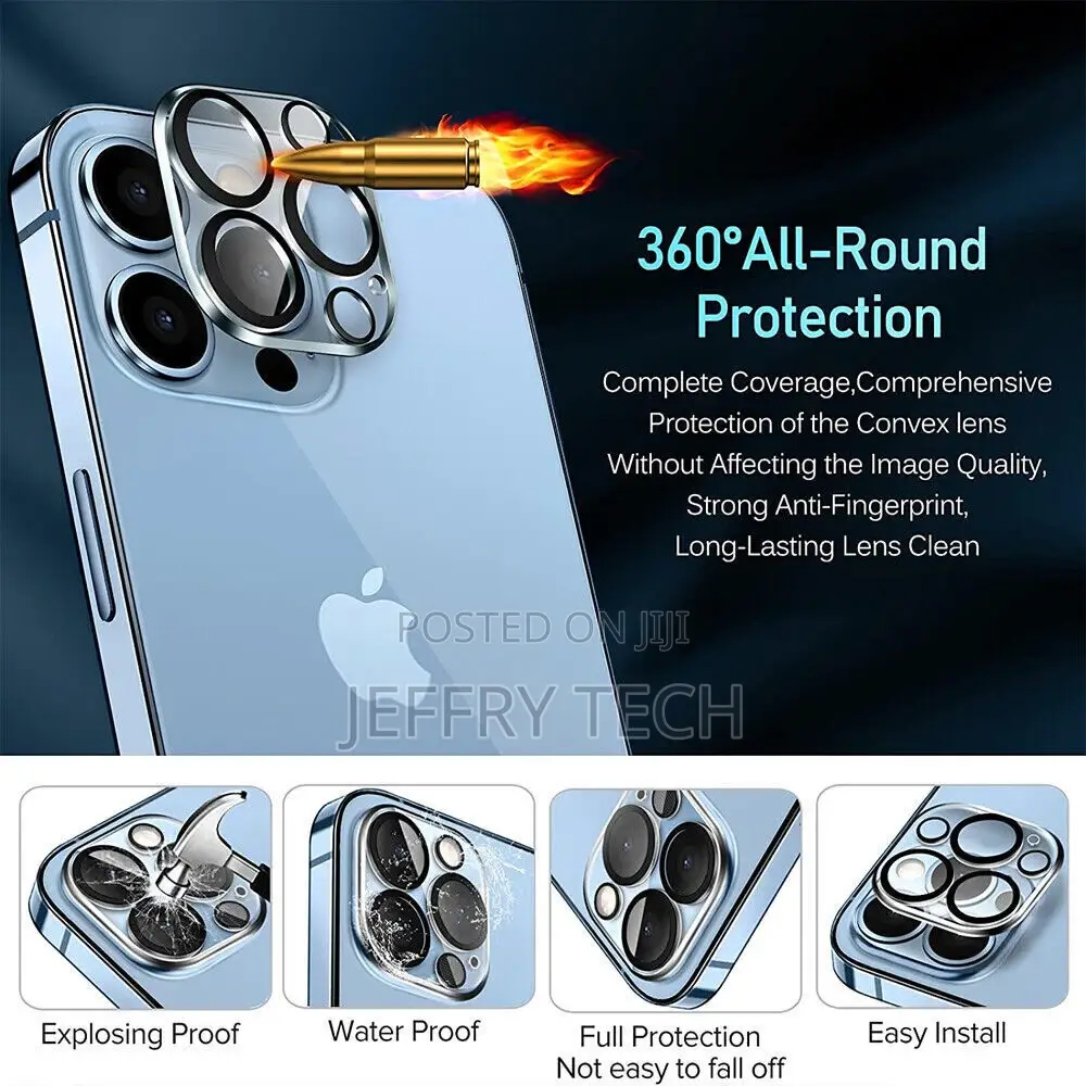 Tempered Glass Camera Lens Cover Screen Protector for iPhone