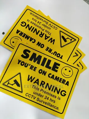Strong Stick On Cctv Warning Sign