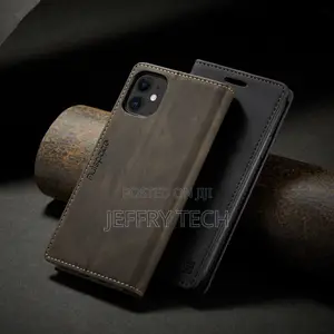 Genuine Leather Magnetic Flip Wallet Card Case Cover for Iph