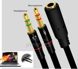 3.5mm Audio Mic Y Splitter Cable Cord Headphone Adapter Fema