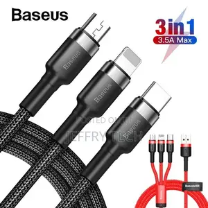 Baseus 3in1 USB to Ip Type-C Micro Cable Charger Cord for Sa