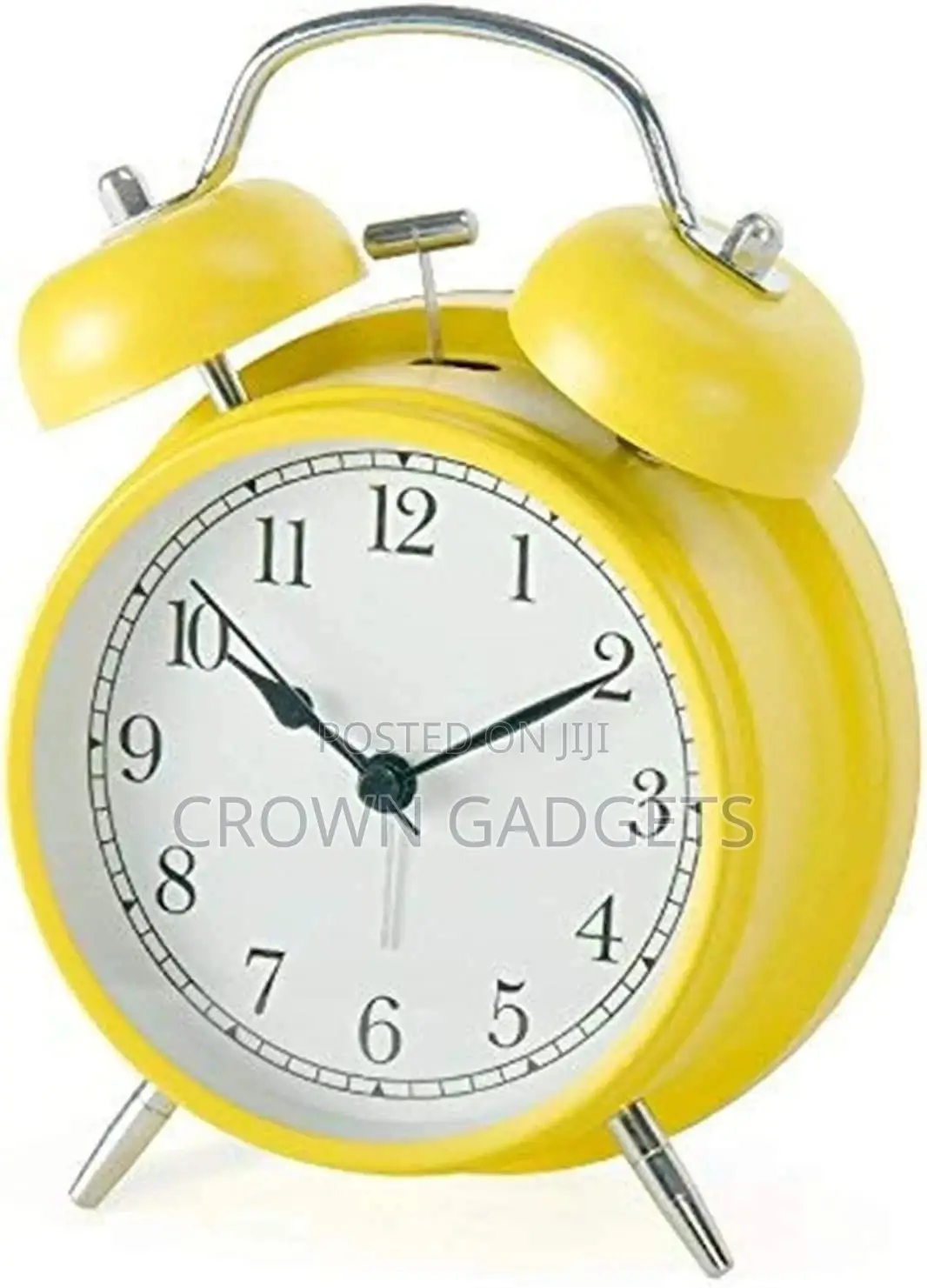 Battery Operated Analog Twin Clock With Backlight