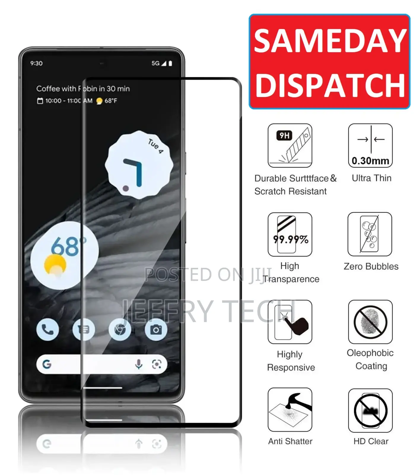 Google Pixel 7 Pro Tempered Glass Screen Protector