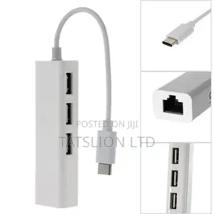 Type-C to Rj45 Ethernet Lan Adapter 3 Port USB