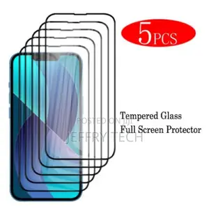 5 Tempered Glass Full Screen Protector for iPhone 14 Plus 13