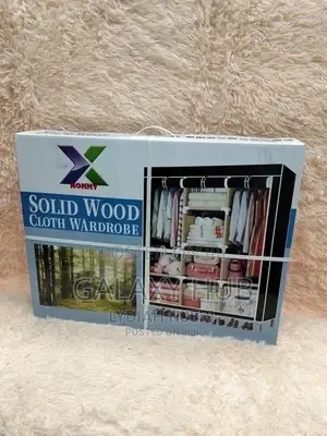 Portable Wooden Wardrobe 3 Columns