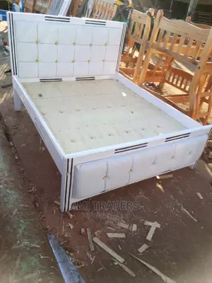 Tufted White Bed