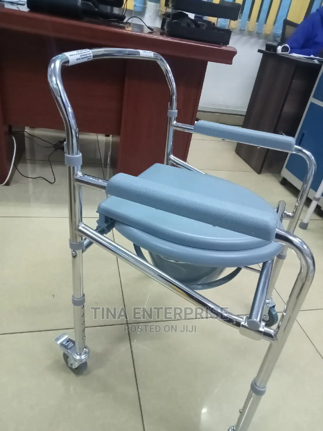 Foldable Portable Commode Chair With Wheels