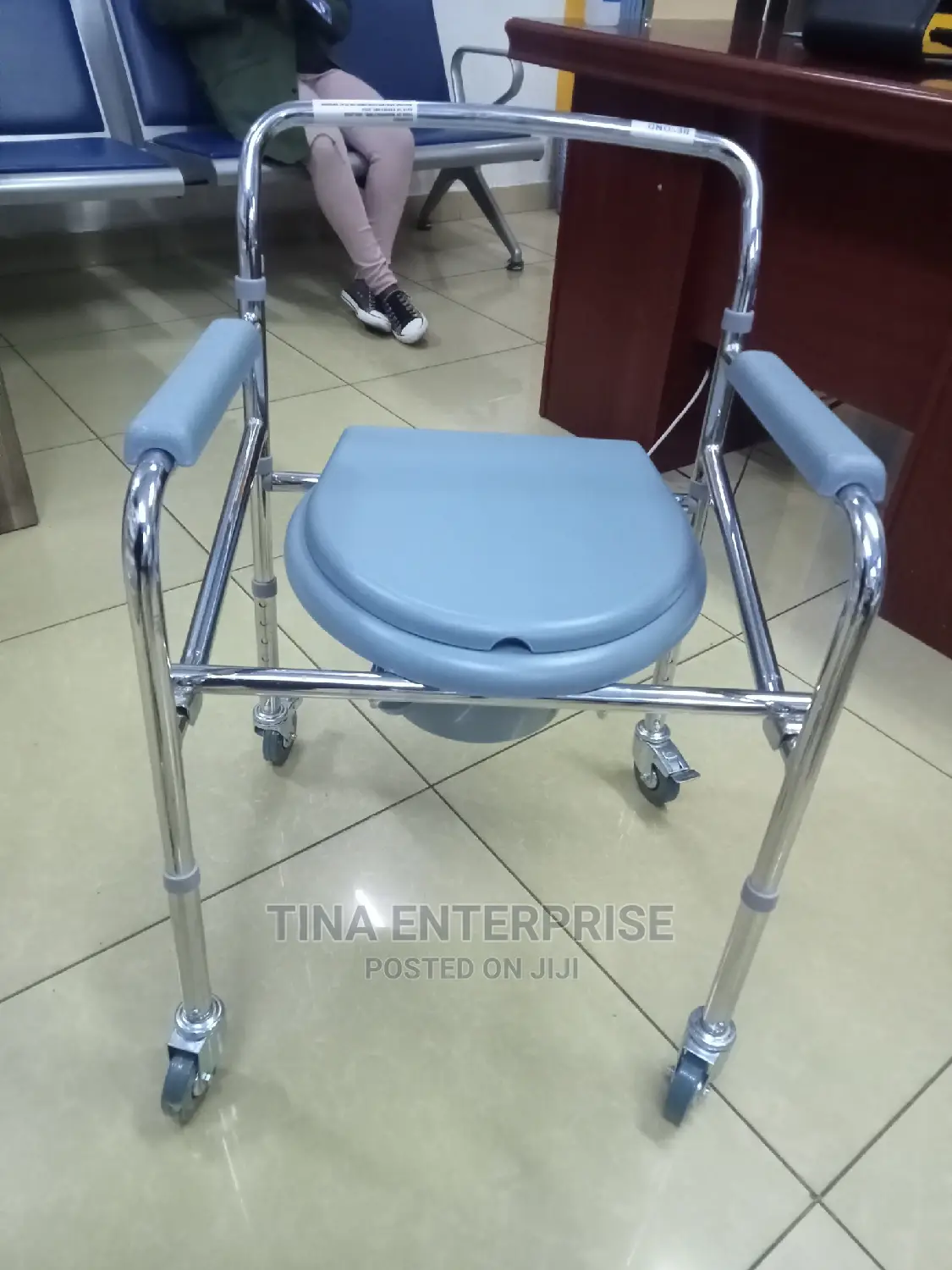 Foldable Portable Commode Chair With Wheels
