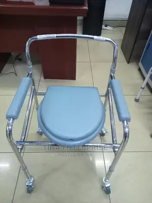 Foldable Portable Commode Chair With Wheels