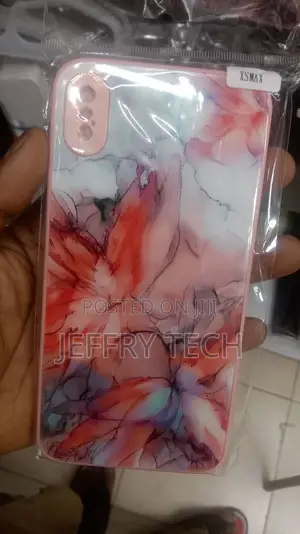 iPhone XS Max Cover - Trendy Chic Rose Gold Marble Printed H