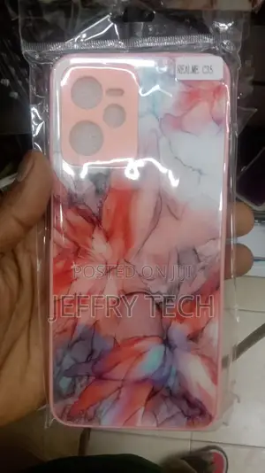 We Pink Marble Realme C35 Back Cover