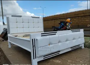 Golden White Tufted Bed