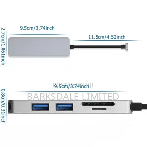 5-in-1 USB Hub 3.0 Adapter TF SD Card Reader Macbook Docking