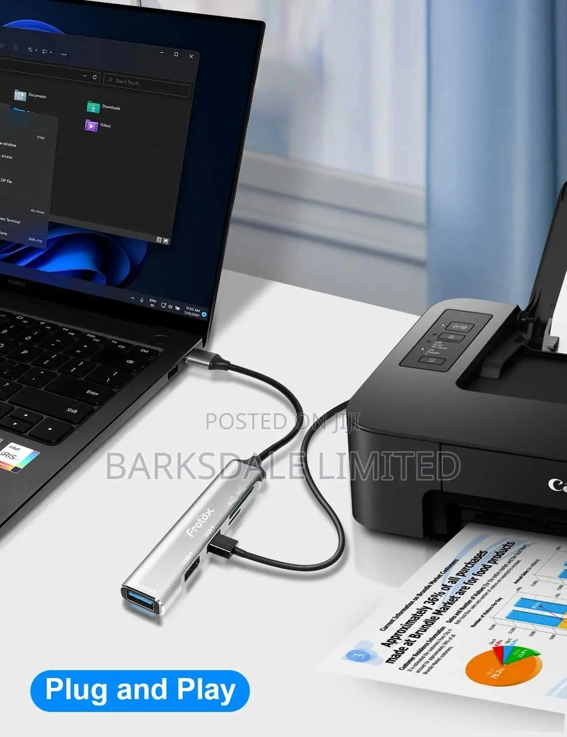 5-in-1 USB Hub 3.0 Adapter TF SD Card Reader Macbook Docking