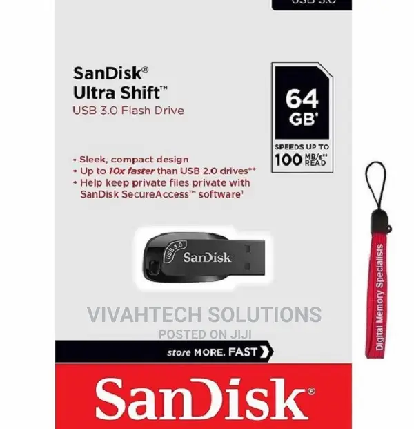 Sandisk Ultra Shift USB 3.0 Flash Drive 64GB