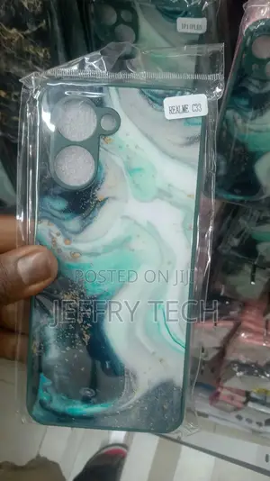 Green Marble Glass Case for Realme C33