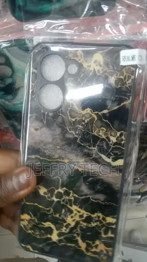 Black Marble Glass Case for Realme C33