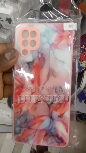 Gold - Pink Marble Samsung Galaxy A12 Case