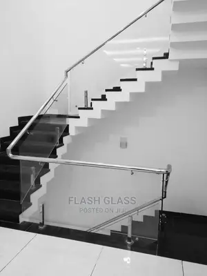 Stainless Steel and Glass Staircase
