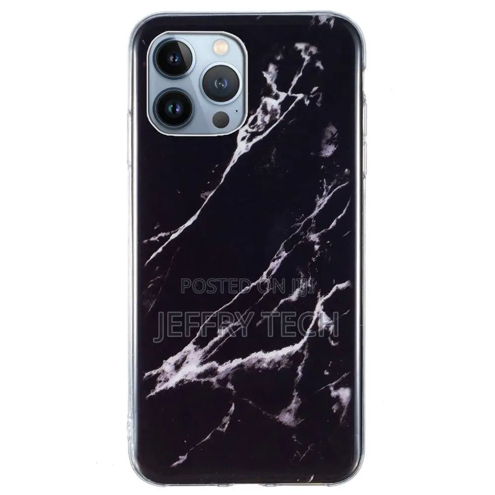 Marble iPhone 14 Pro Max Case - Black