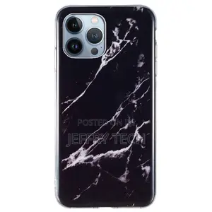 Marble iPhone 14 Pro Max Case - Black