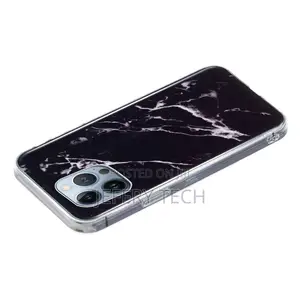 Marble iPhone 14 Pro Max Case - Black