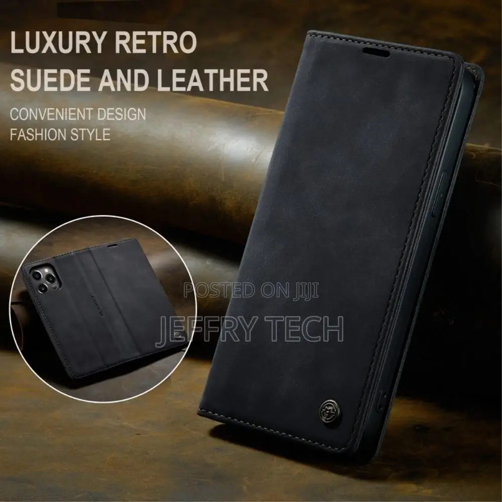 iPhone 14 Pro Flip Vintage Case - Black