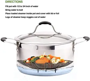 Stainless Steel Foldable Vegetable Steamer Fruit Basket