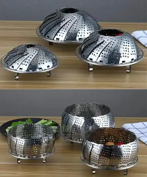 Stainless Steel Foldable Vegetable Steamer Fruit Basket