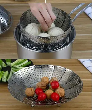 Stainless Steel Foldable Vegetable Steamer Fruit Basket