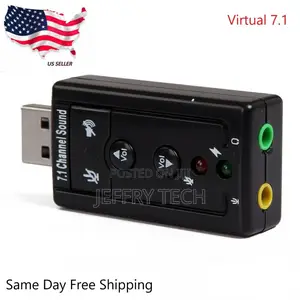 USB 2.0 External 7.1 Channel 3D Virtual Audio Sound Card Mic