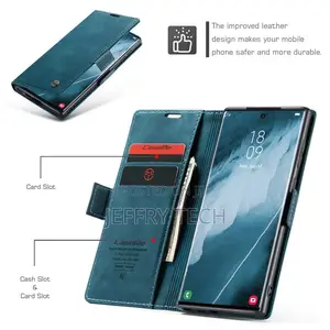 Samsung Galaxy S23 Ultra Flip Vintage Case - Blue