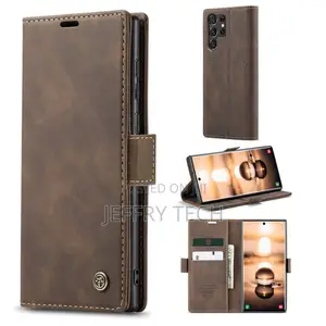 Samsung Galaxy S23 Ultra Flip Vintage Case - Coffee